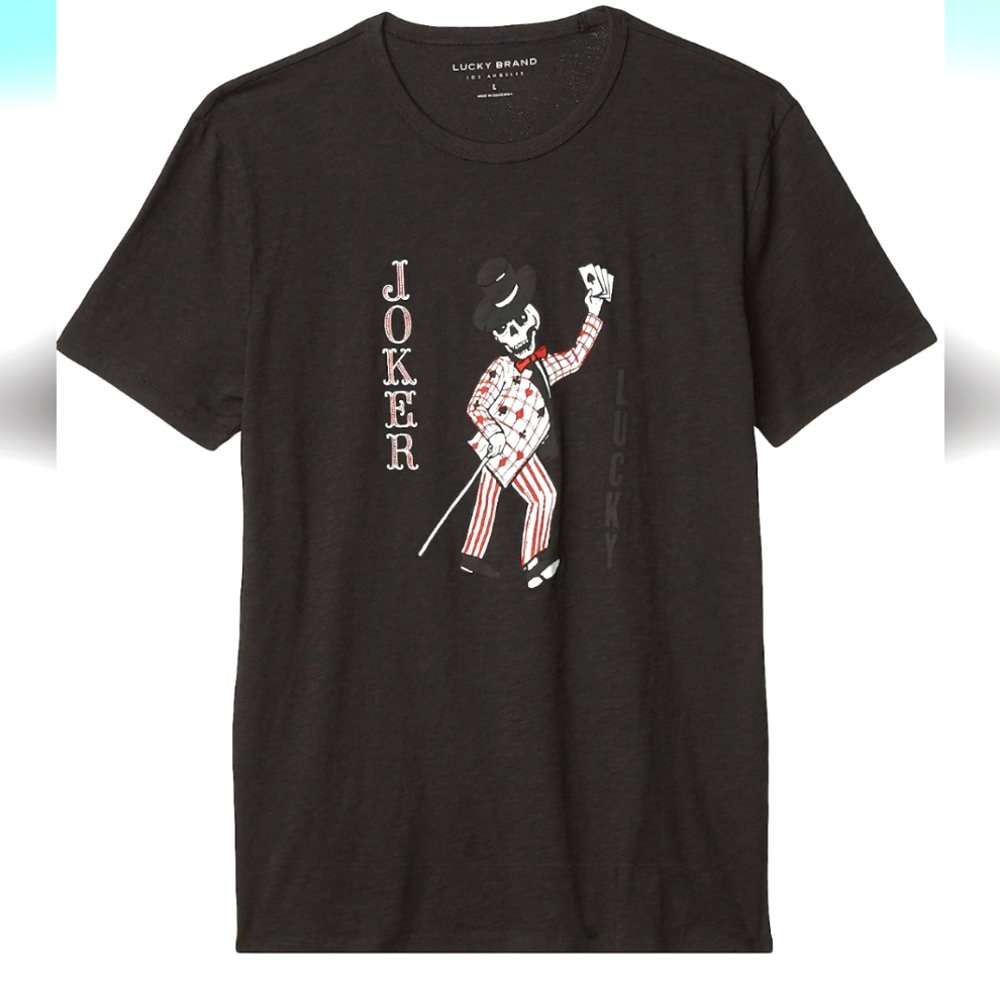 Lucky Brand Men's Short Sleeve Crew Neck "Joker" T-Shirt